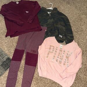 4 pc bundle of victory secret pink, medium